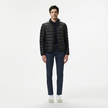  Lacoste Erkek Kapüşonlu Siyah Mont