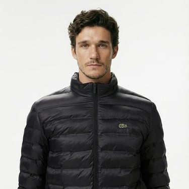  Lacoste Erkek Kapüşonlu Siyah Mont