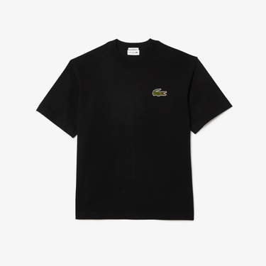  Lacoste Unisex Loose Fit Bisiklet Yaka Siyah T-Shirt