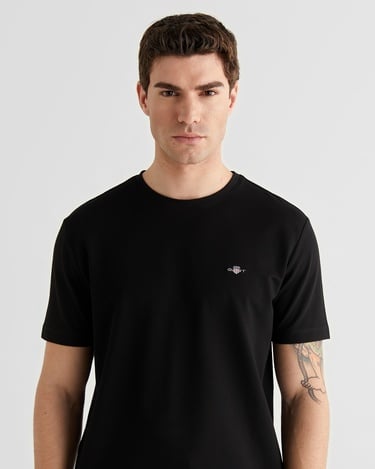  GANT Erkek Siyah Bisiklet Yaka Regular Fit T-Shirt