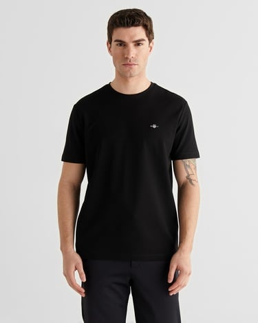  GANT Erkek Siyah Bisiklet Yaka Regular Fit T-Shirt