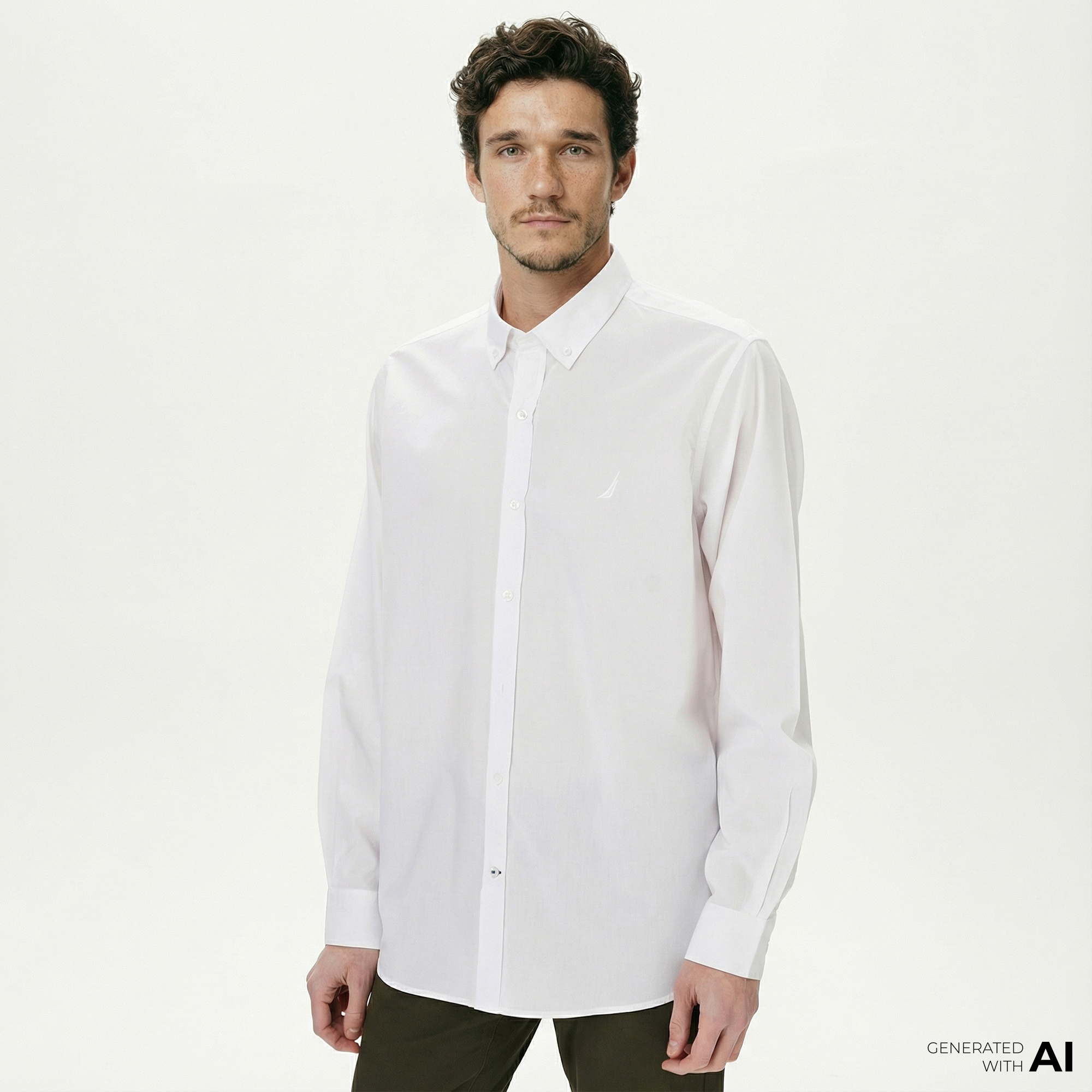  Nautica Erkek Beyaz Classic Fit Gömlek