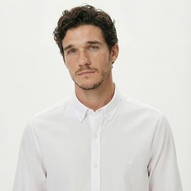  Nautica Erkek Beyaz Classic Fit Gömlek