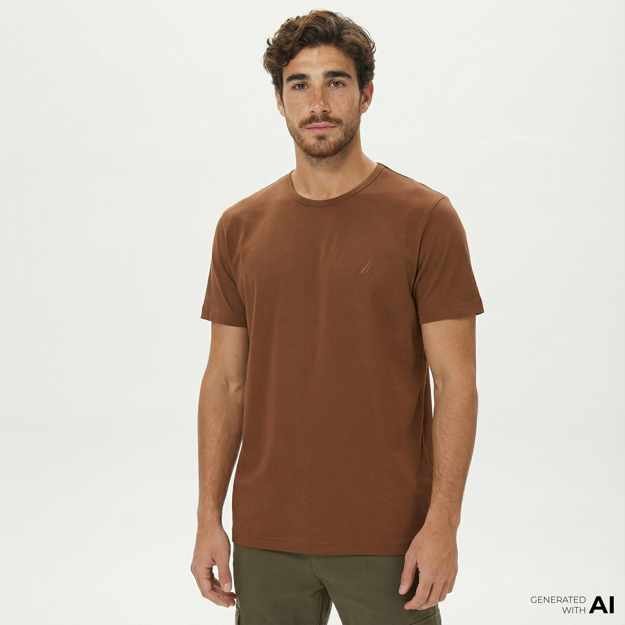  Nautica Erkek Kahverengi T-Shirt