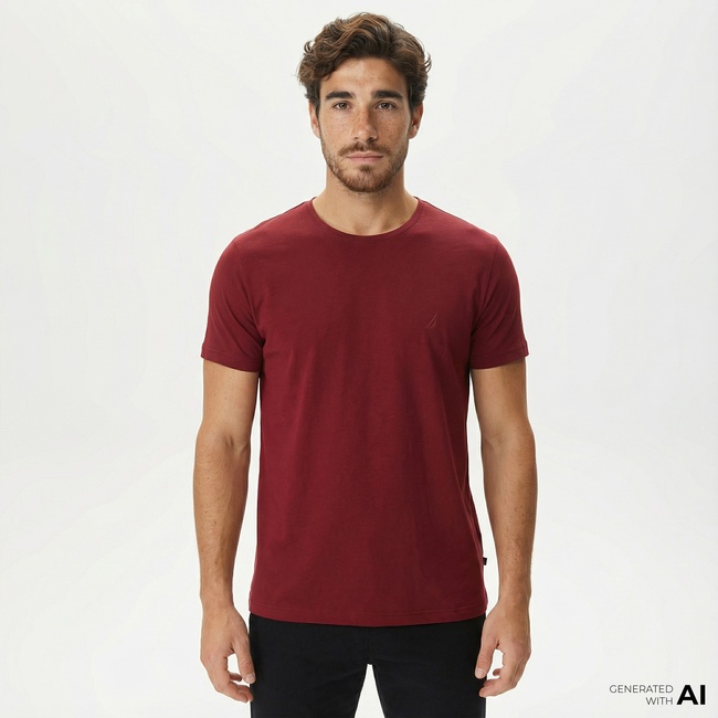  Nautica Erkek Bordo T-Shirt