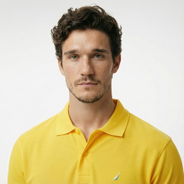  Nautica Erkek Sarı Classic Fit Kısa Kollu Polo Yaka T-Shirt