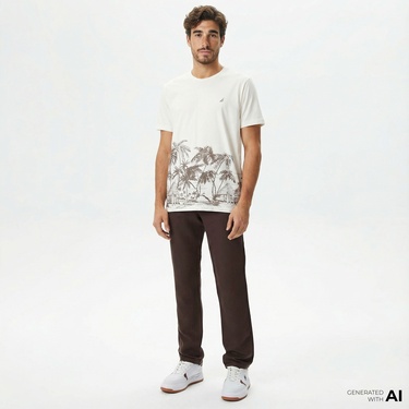  Nautica Erkek Kahverengi Classic Fit Pantolon