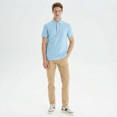  Nautica Erkek Mavi Slim Fit Kısa Kollu Polo Yaka T-Shirt