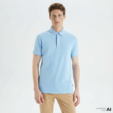  Nautica Erkek Mavi Slim Fit Kısa Kollu Polo Yaka T-Shirt