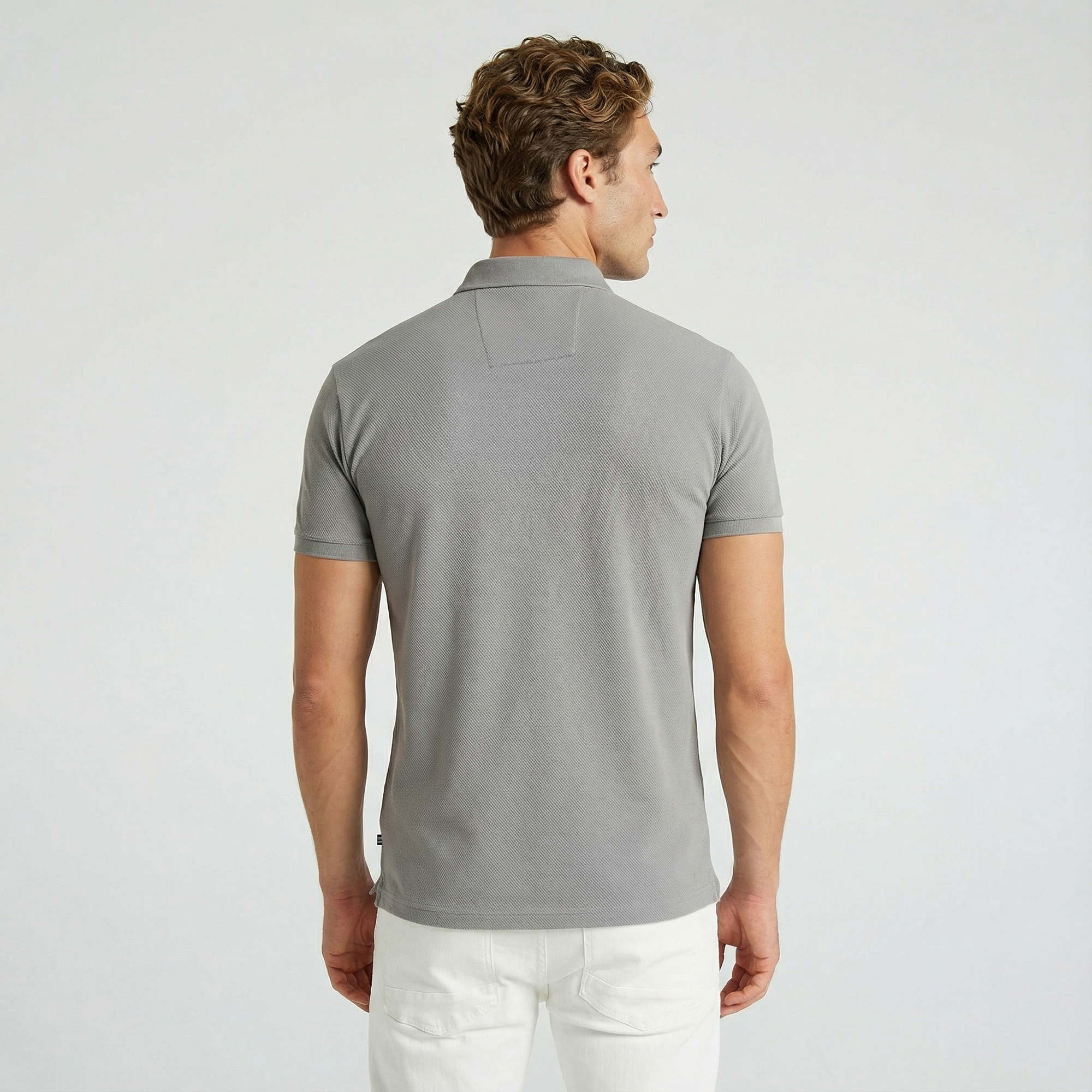  Nautica Erkek Gri Slim Fit Kısa Kollu Polo Yaka T-Shirt