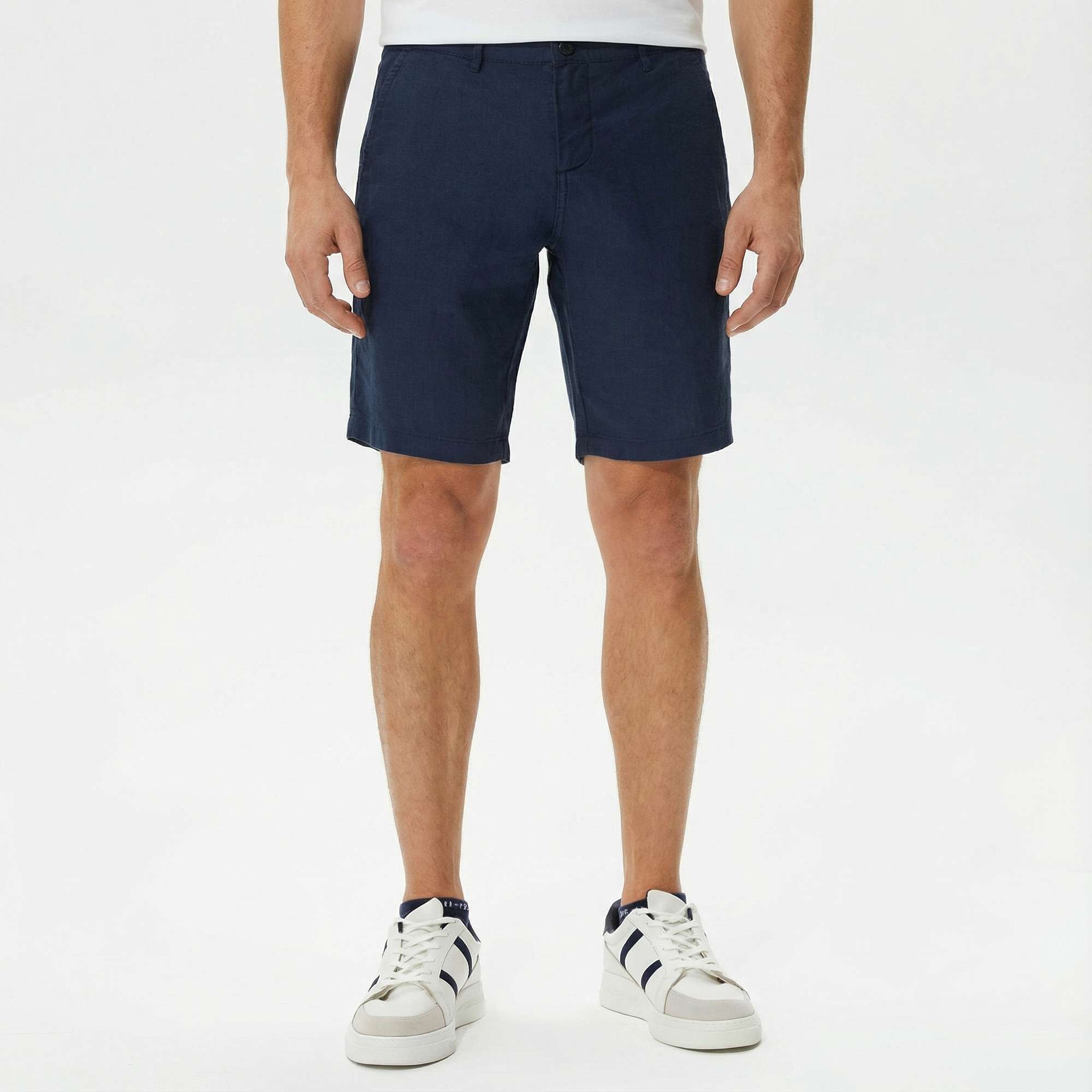  Nautica Erkek Lacivert Keten Bermuda