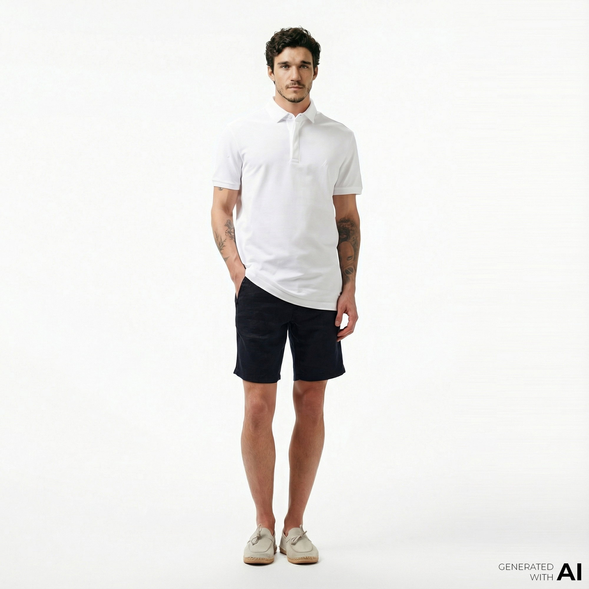  Nautica Erkek Siyah Slim Fit Keten Şort