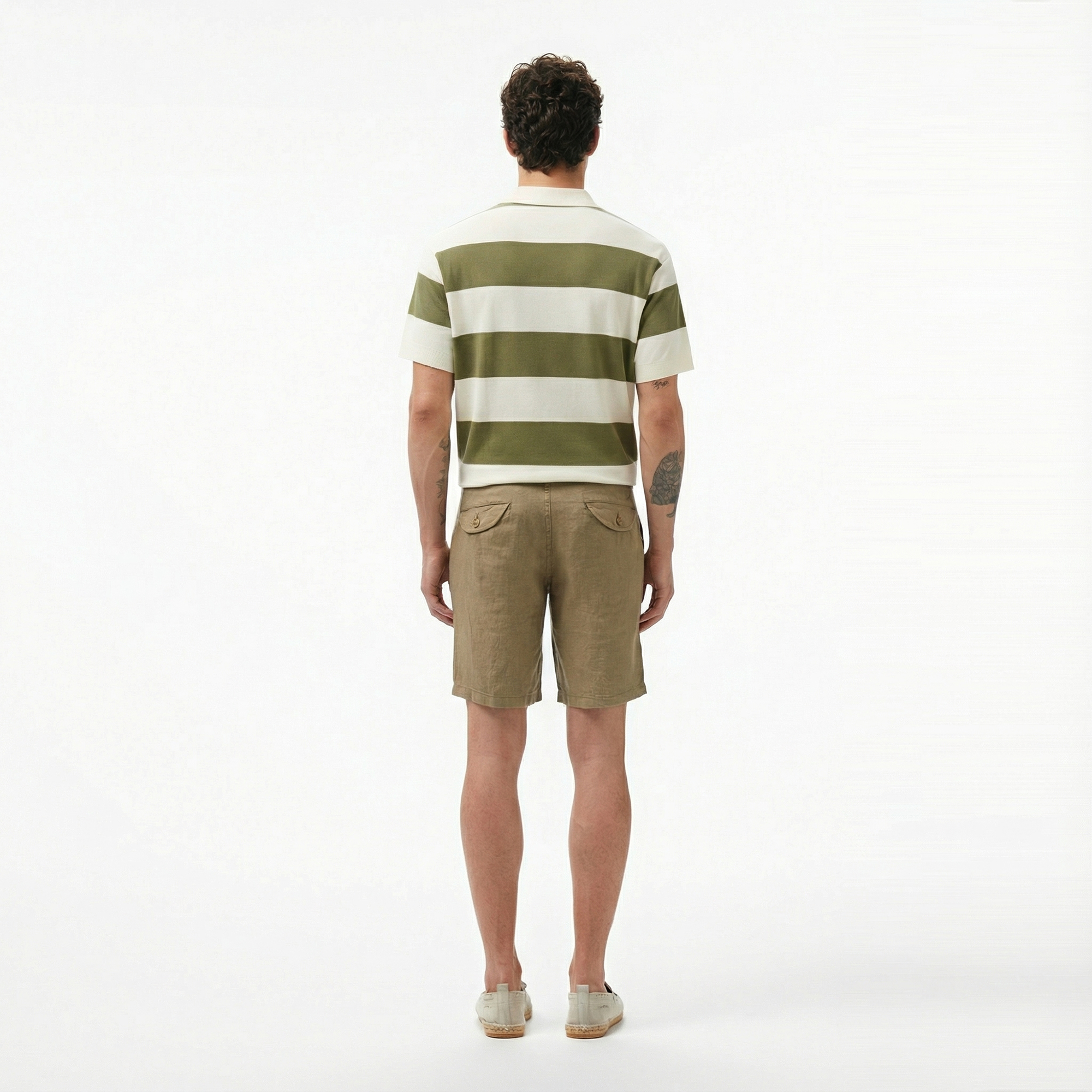  Nautica Erkek Yeşil Slim Fit Keten Şort