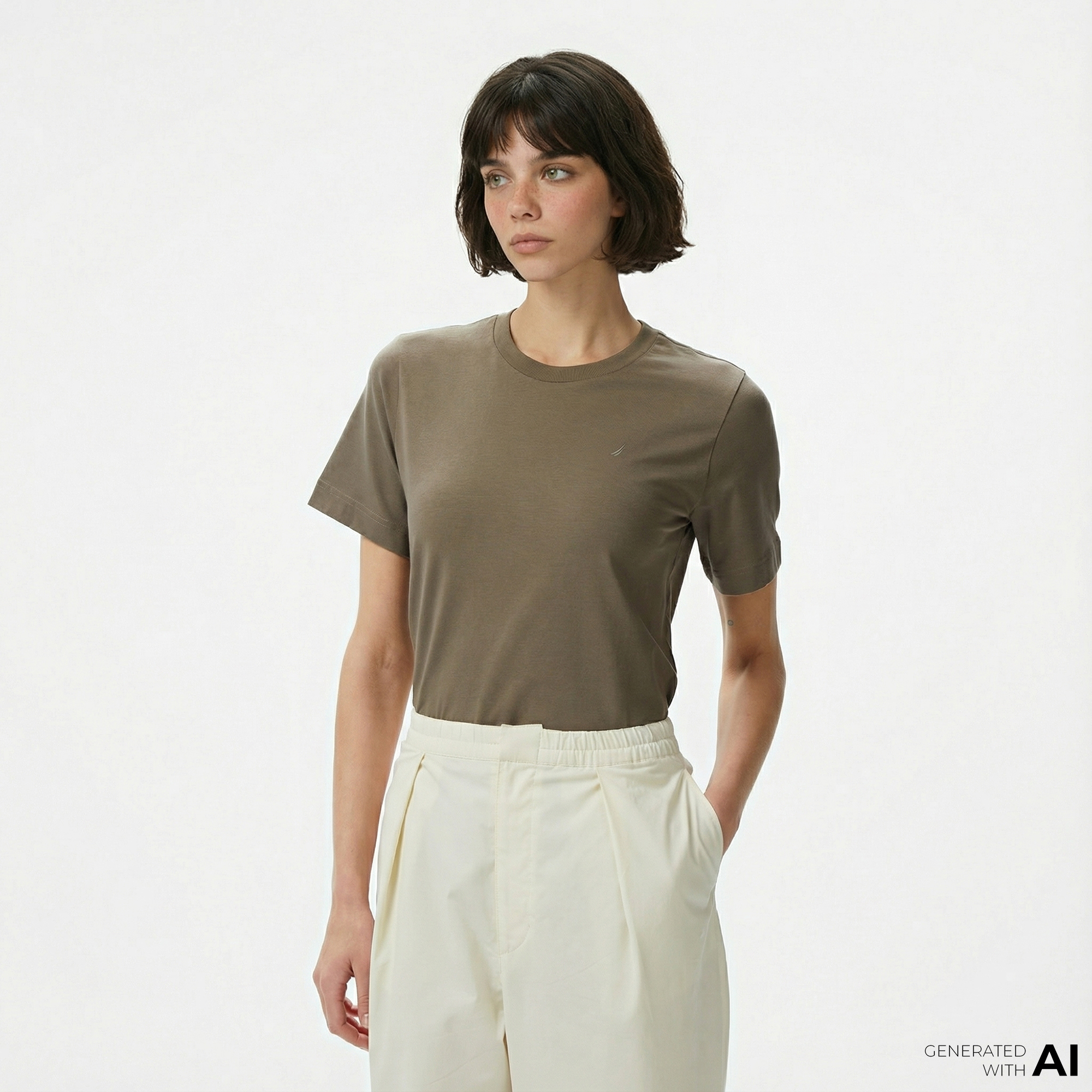  Nautica Kadın Yeşil Regular Fit Kısa Kollu T-Shirt