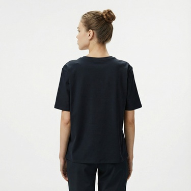  Nautica Kadın Siyah Regular Fit Baskılı T-Shirt