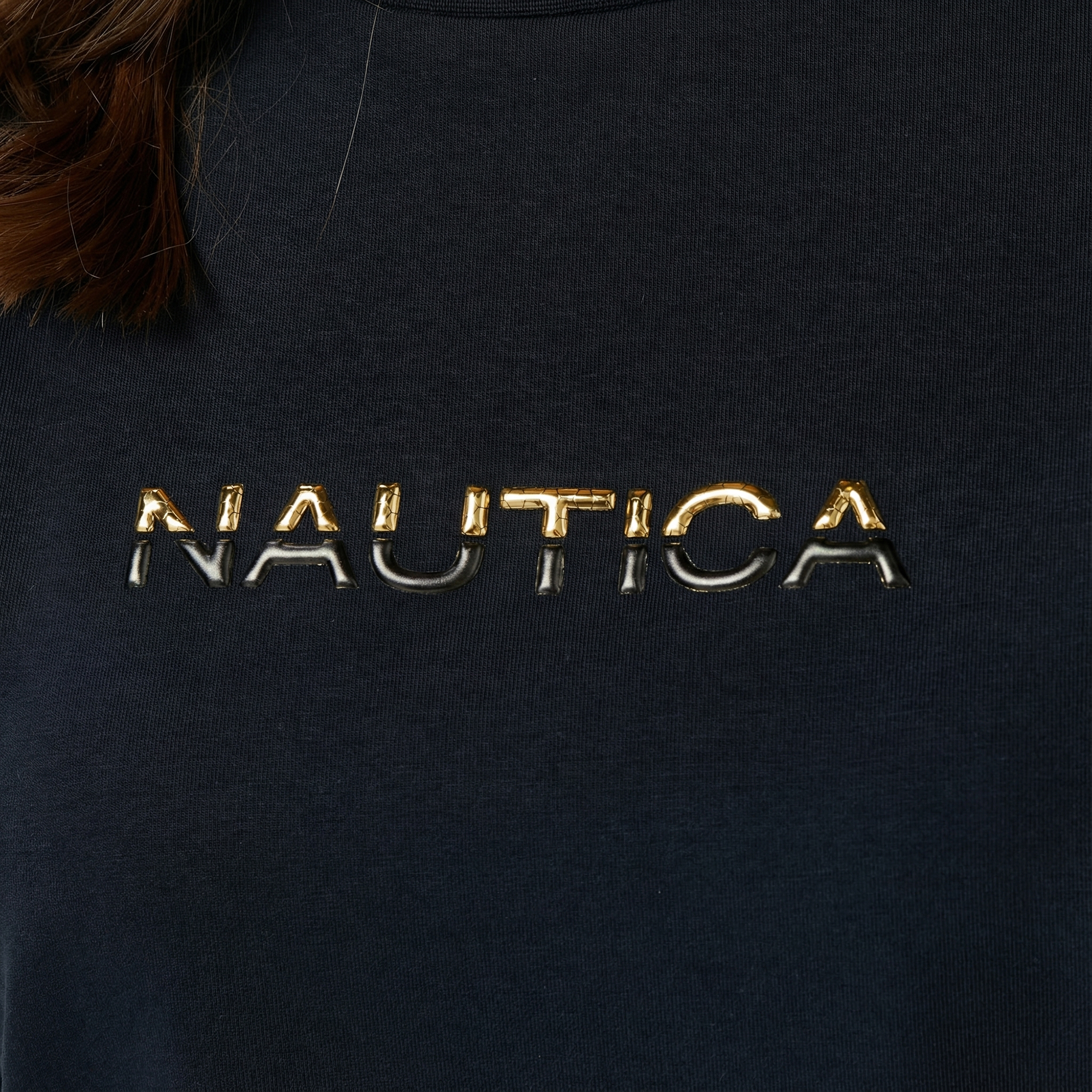  Nautica Kadın Siyah Regular Fit Baskılı T-Shirt