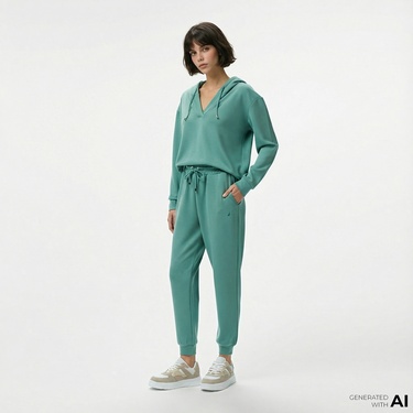  Nautica Kadın Yeşil Regular Fit Eşofman Altı