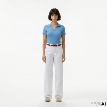  Nautica Kadın Beyaz Straight Fit Pantolon