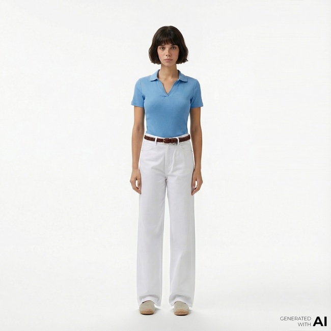  Nautica Kadın Beyaz Straight Fit Pantolon