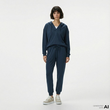  Nautica Kadın Lacivert Regular Fit Eşofman Altı