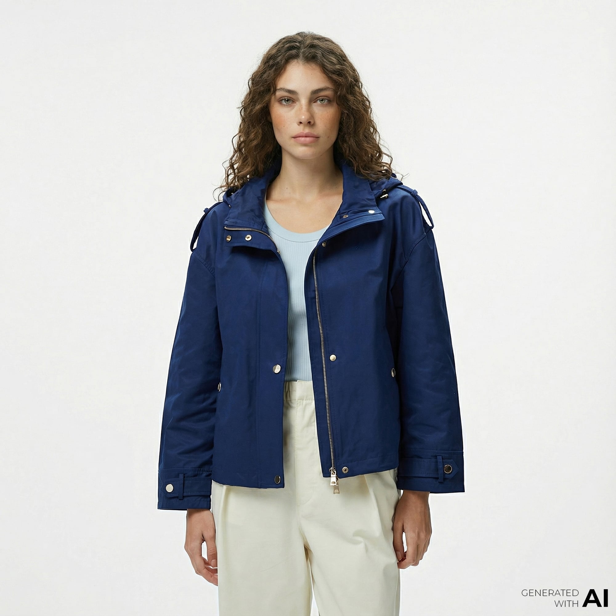  Nautica Kadın Lacivert Regular Fit Dik Yaka Mont