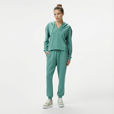  Nautica Kadın Yeşil Regular Fit Kapüşonlu Sweatshirt