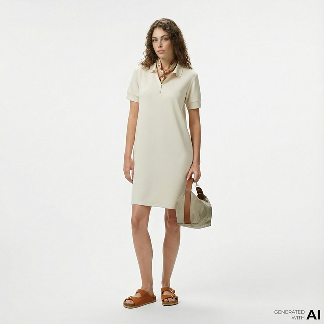  Nautica Kadın Krem Rengi Regular Fit Elbise