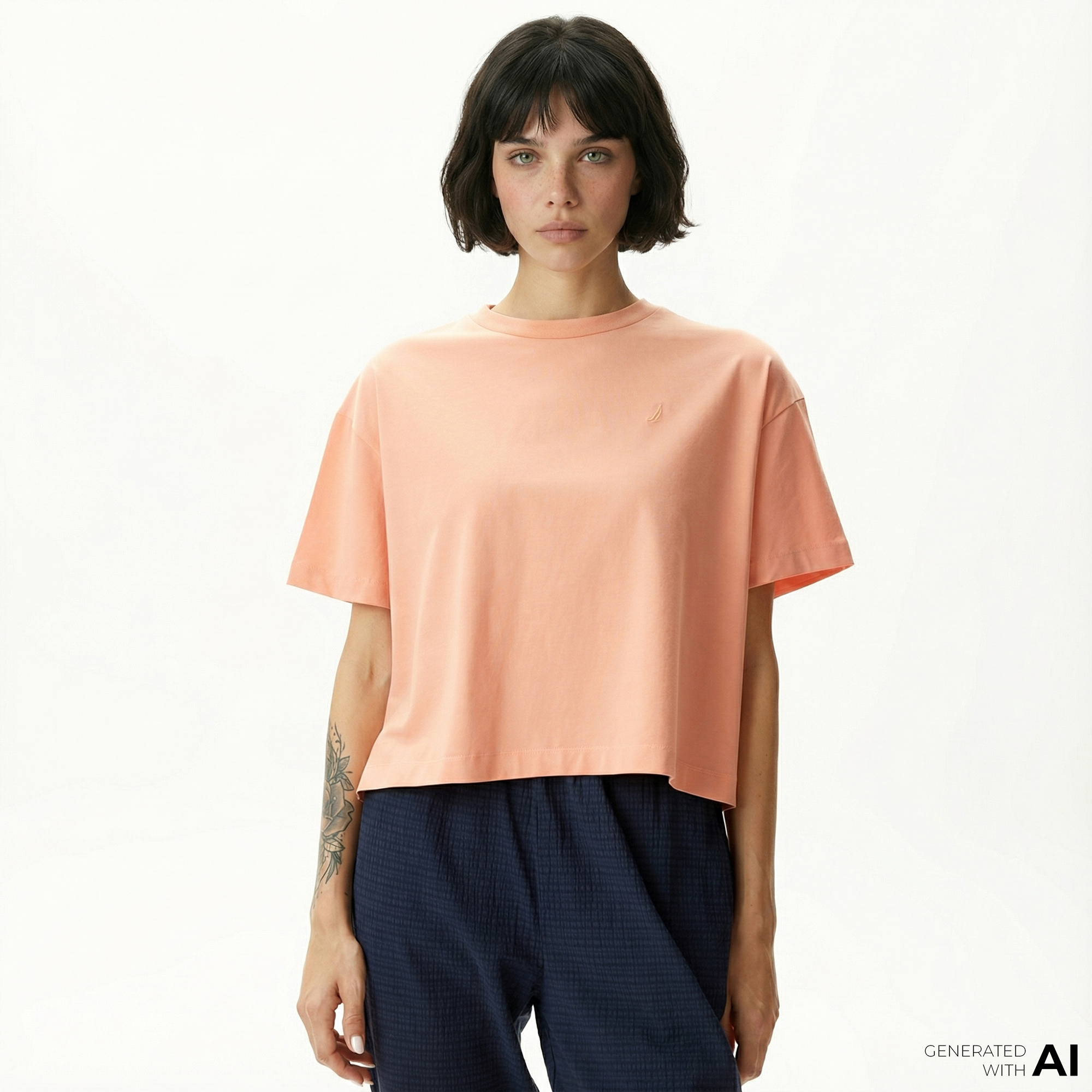  Nautica Kadın Turuncu Relaxed Fit T-Shirt