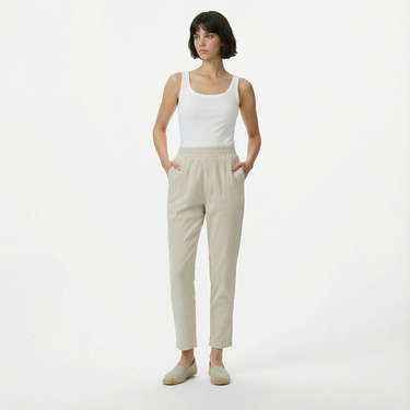  Nautica Kadın Bej Regular Fit Pantolon