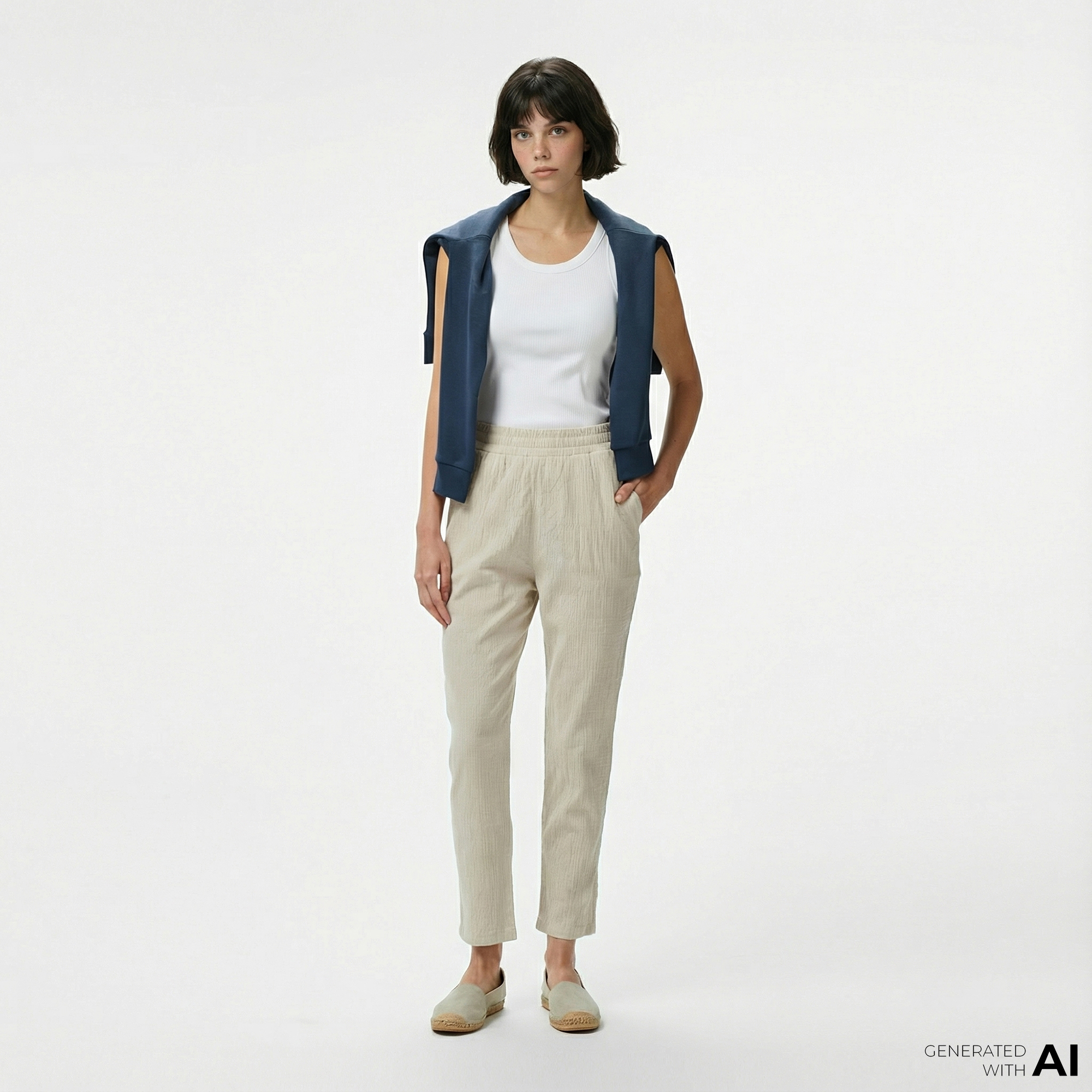  Nautica Kadın Bej Regular Fit Pantolon