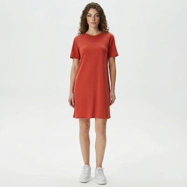  Nautica Kadın Kırmızı Relaxed Fit Kısa Kollu Elbise