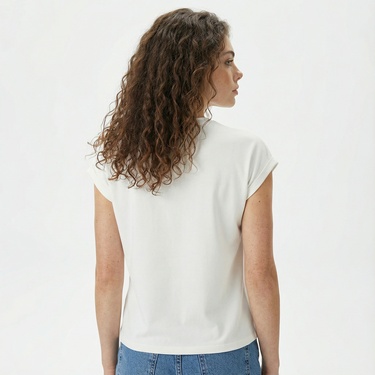  Nautica Kadın Kırık Beyaz Relaxed Fit Gömlek