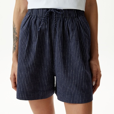  Nautica Kadın Lacivert Relaxed Fit Çizgili Şort