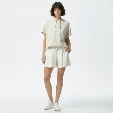  Nautica Kadın Beyaz Relaxed Fit Kısa Kollu Sweatshirt