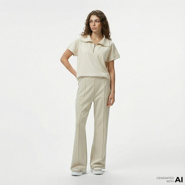  Nautica Kadın Bej Regular Fit Eşofman Altı