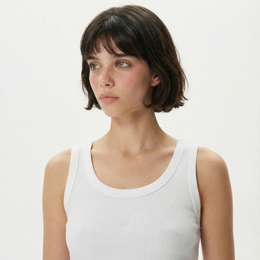  Nautica Kadın Beyaz Slim Fit T-Shirt