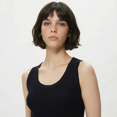  Nautica Kadın Siyah Kolsuz T-Shirt