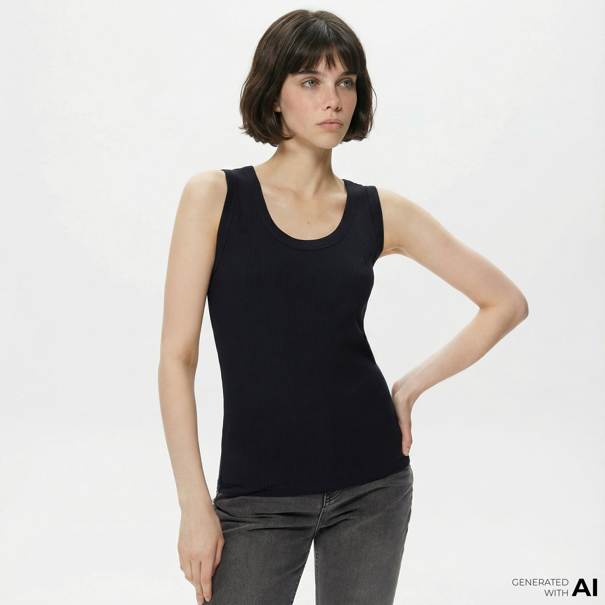  Nautica Kadın Siyah Kolsuz T-Shirt