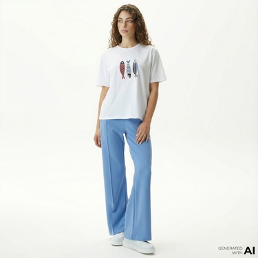  Nautica Kadın Mavi Standart Fit Eşofman Altı