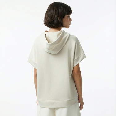  Nautica Kadın Beyaz Relaxed Fit Kısa Kollu Sweatshirt