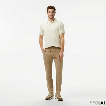  Nautica Erkek Gri Slim Fit Pantolon