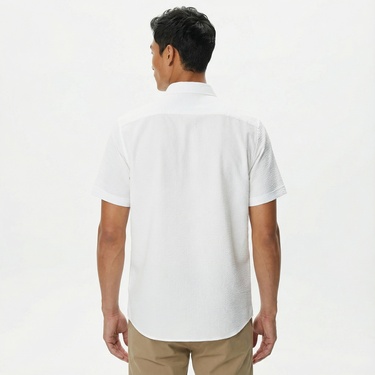  Nautica Erkek Beyaz Classic Fit Kısa Kollu Gömlek