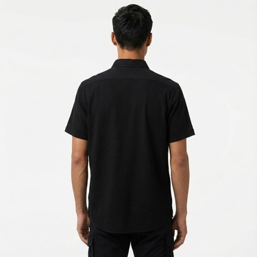  Nautica Erkek Siyah Classic Fit Kısa Kollu Gömlek