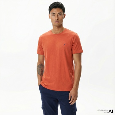  Nautica Erkek Kırmızı Standart Fit T-Shirt