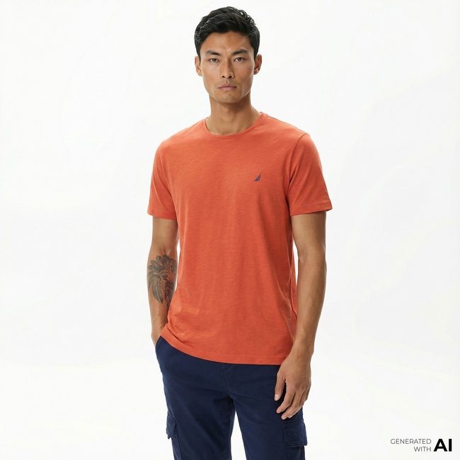  Nautica Erkek Kırmızı Standart Fit T-Shirt