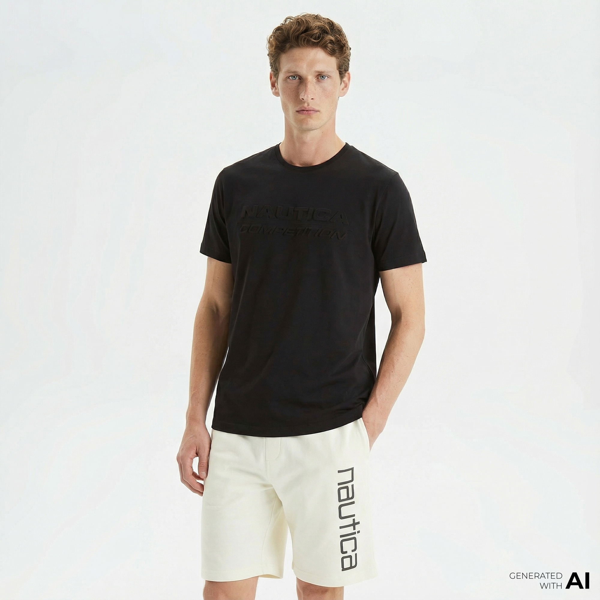 Nautica Erkek Siyah Standart Fit Baskılı T-Shirt