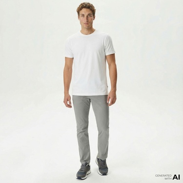  Nautica Erkek Gri Slim Fit Pantolon