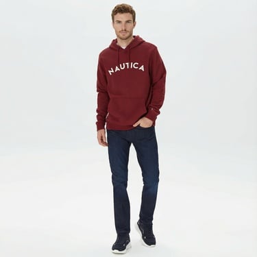  Nautica Erkek Bordo Standart Fit Sweatshirt