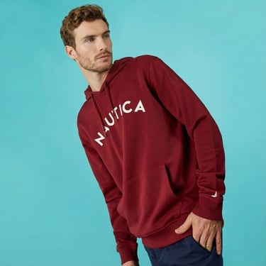  Nautica Erkek Bordo Standart Fit Sweatshirt
