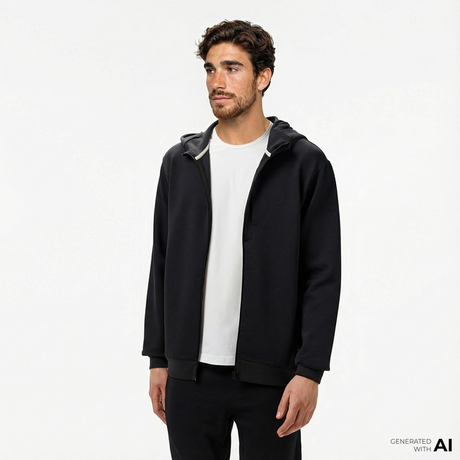  Nautica Erkek Siyah Regular Fit Kapüşonlu Sweatshirt